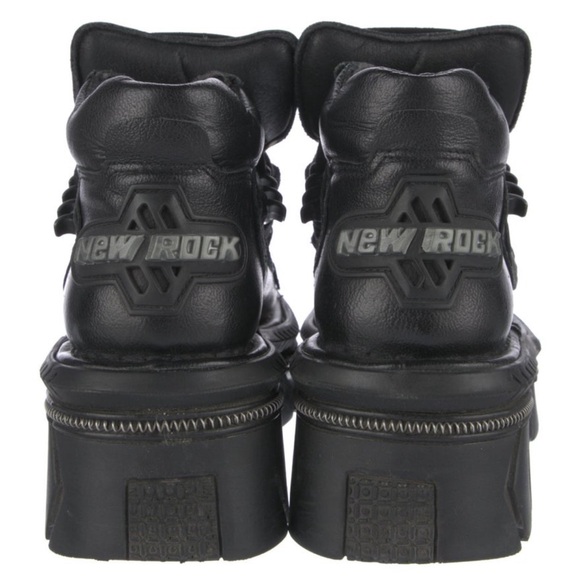 New Rock Leather Wedge Sneakers Size 6 - Picture 4 of 5